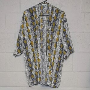 Allison Joy Snakeskin Print Duster Cardigan Shawl Size XS/S